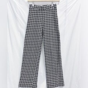Zara Black & White Knit Jacquard Pants